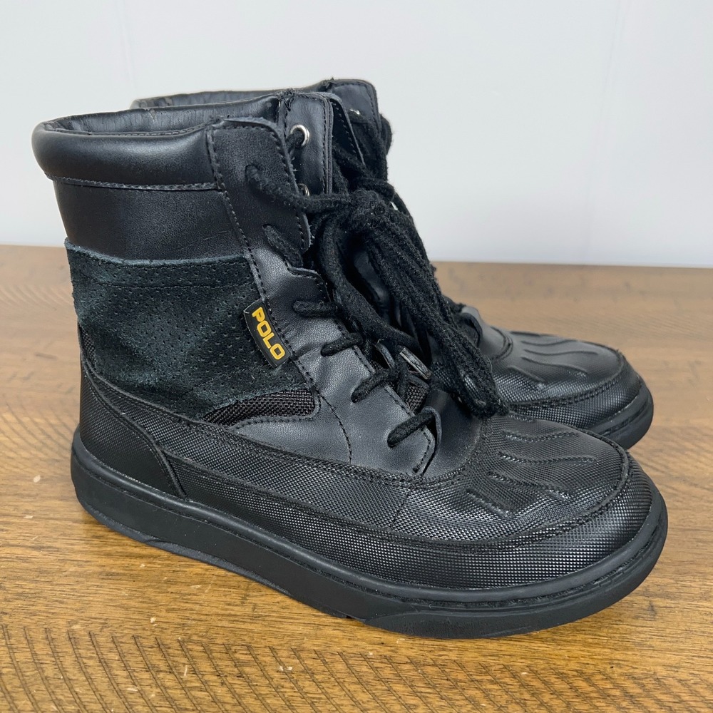 Polo Ralph Lauren Boots Toddler 1 Black Lansing Snow Winter Lace Up Outdoor